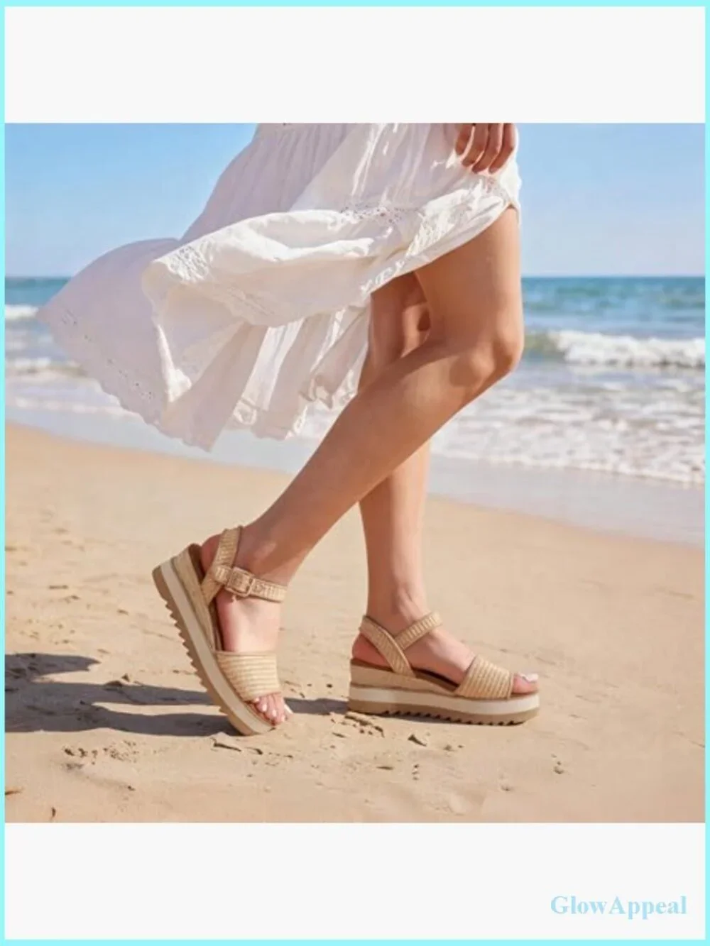 Open Toe Espadrille Platform Wedge Sandals with Ankle Strap